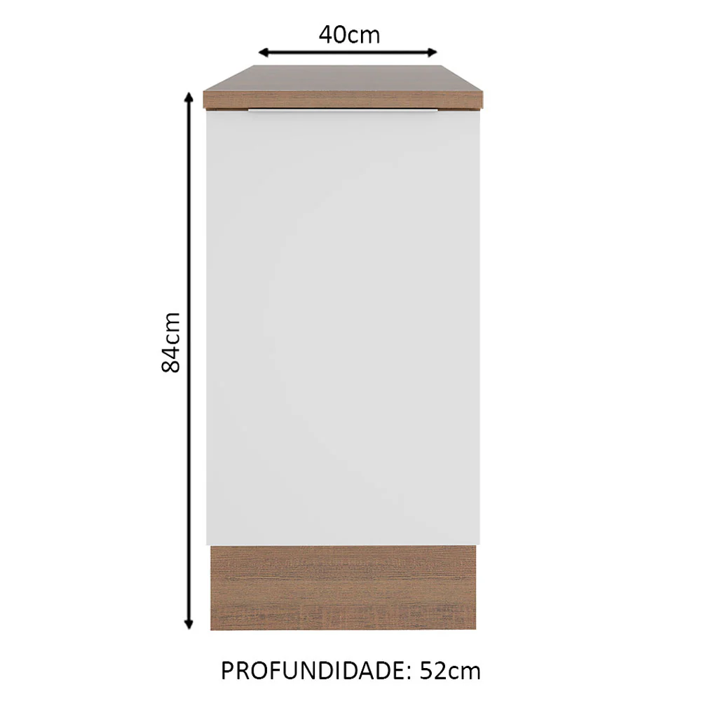Balcão Madesa Stella 40 cm 1 Porta Rustic/Branco - Image 2