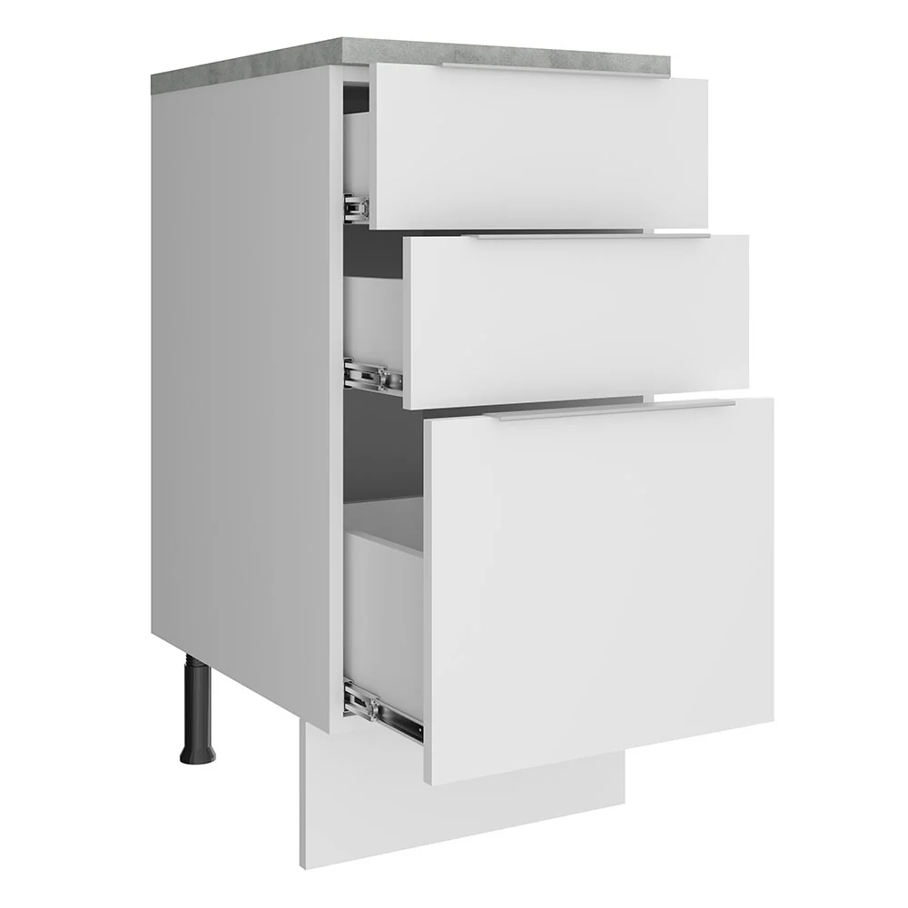Balcão Madesa Stella 40 cm 3 Gavetas Branco - Image 3