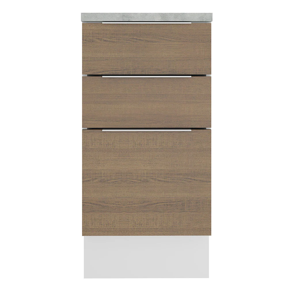 Balcão Madesa Stella 40 cm 3 Gavetas Branco/Rustic - Image 10