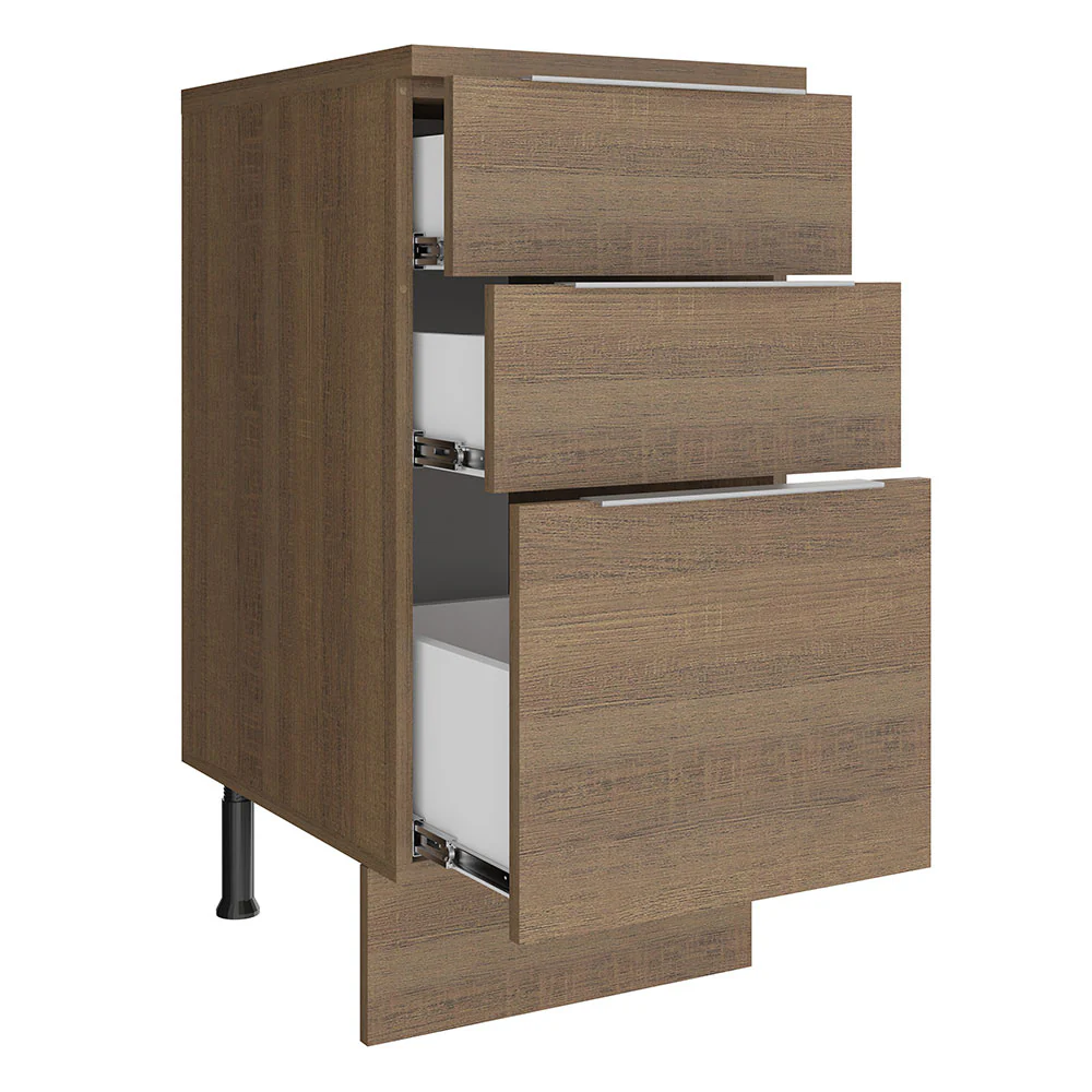 Balcão Madesa Stella 40 cm 3 Gavetas Rustic - Image 3