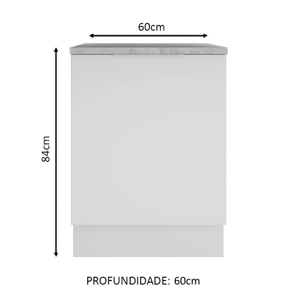 Balcão Madesa Stella 60 x 60 cm 1 Porta (Com Tampo) Branco - Image 2