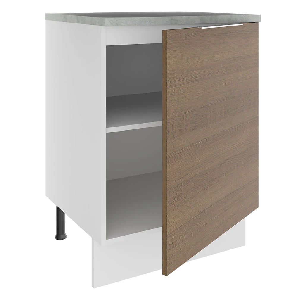 Balcão Madesa Stella 60 x 60 cm 1 Porta (Com Tampo) Branco/Rustic - Image 4