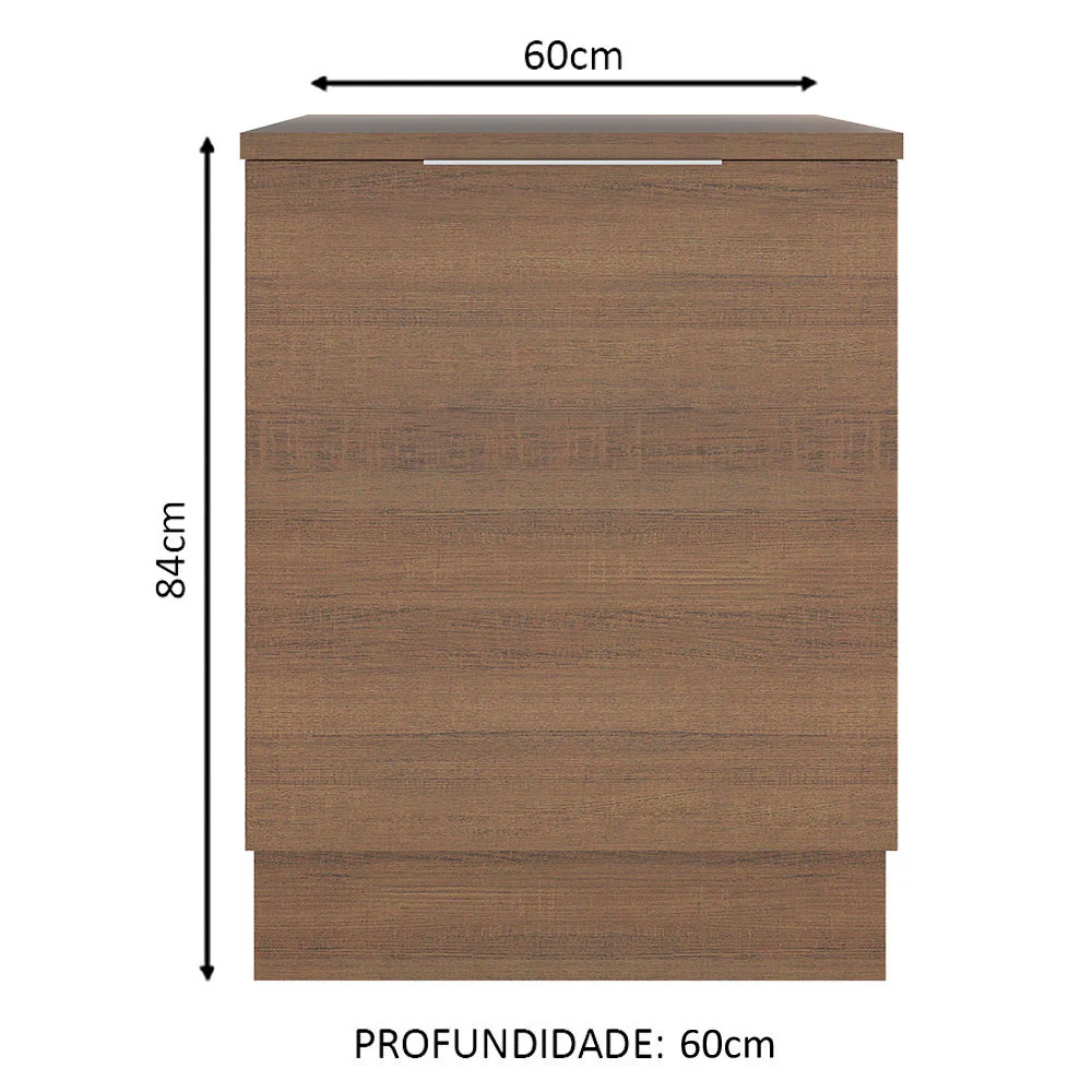 Balcão Madesa Stella 60 x 60 cm 1 Porta (Com Tampo) Rustic - Image 2