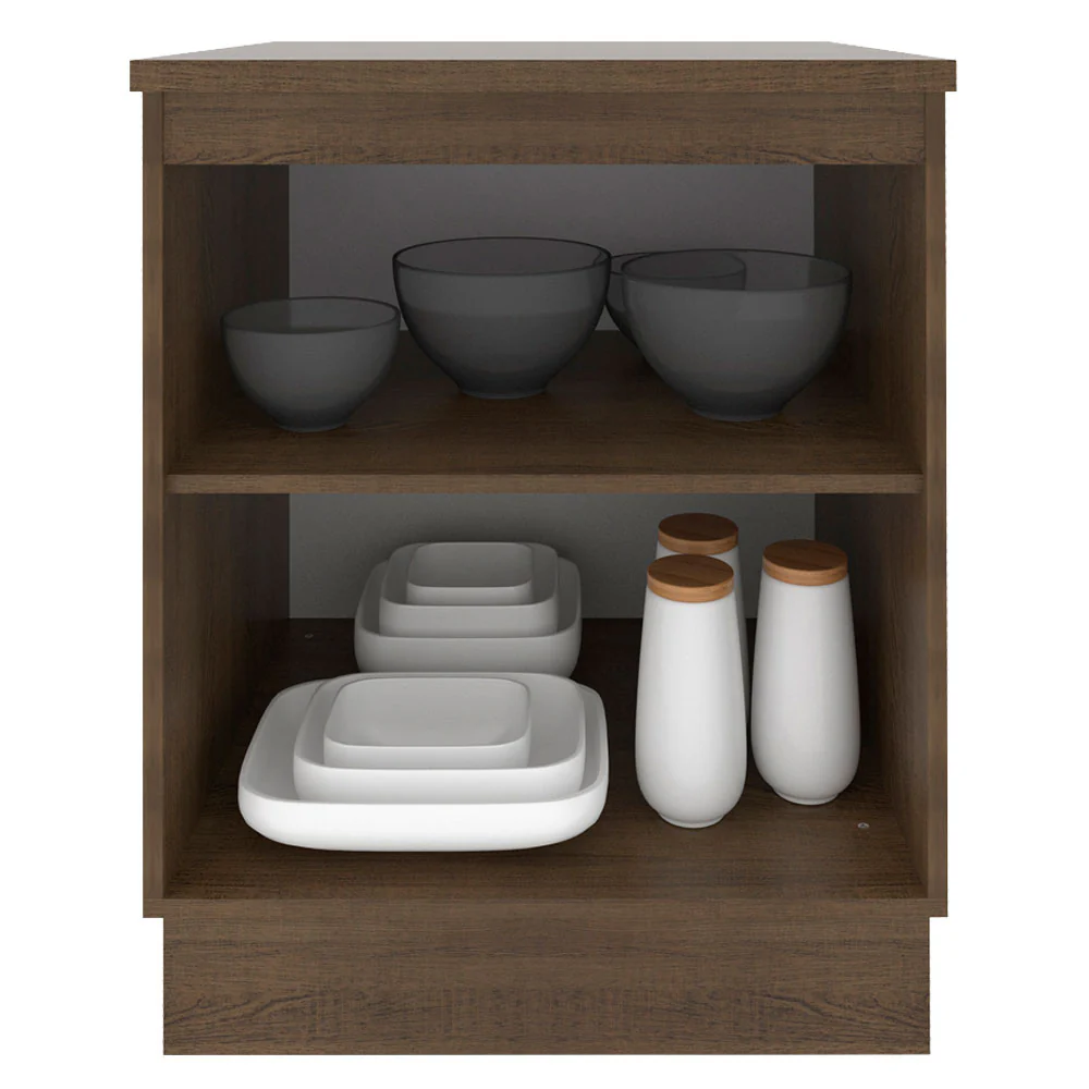 Balcão Madesa Stella 60 x 60 cm 1 Porta (Com Tampo) Rustic/Branco - Image 3