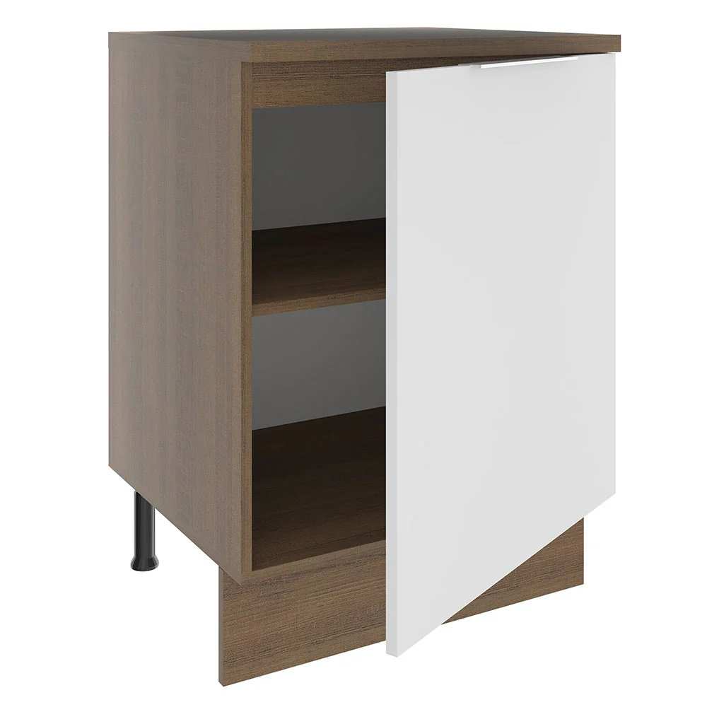 Balcão Madesa Stella 60 x 60 cm 1 Porta (Com Tampo) Rustic/Branco - Image 4