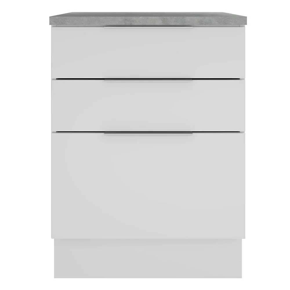 Balcão Madesa Stella 60 x 60 cm 3 Gavetas (Com Tampo) Branco - Image 9
