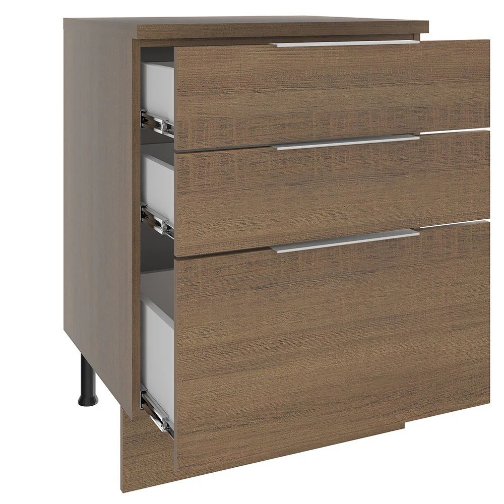 Balcão Madesa Stella 60 x 60 cm 3 Gavetas (Com Tampo) Rustic - Image 3