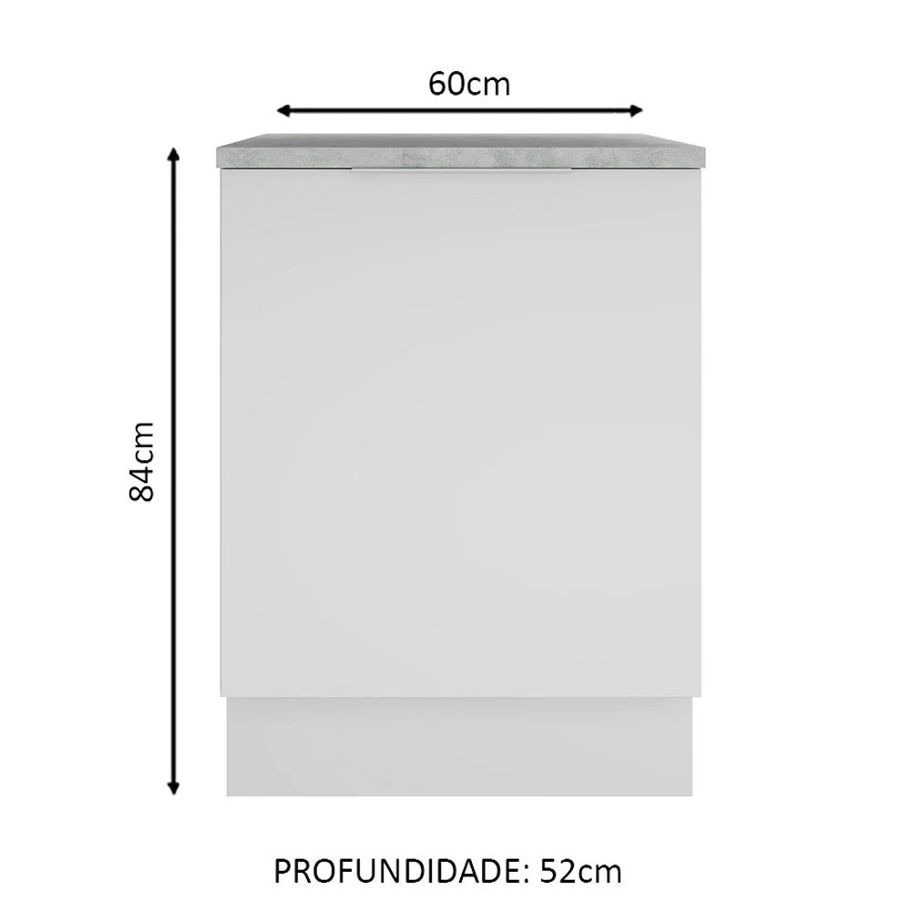 Balcão Madesa Stella 60 cm 1 Porta Branco - Image 2