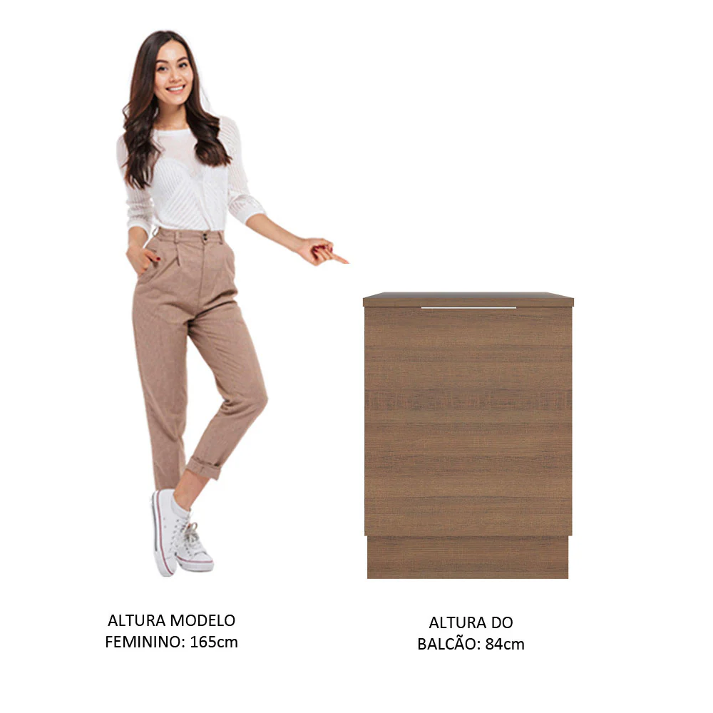 Balcão Madesa Stella 60 cm 1 Porta Rustic - Image 5