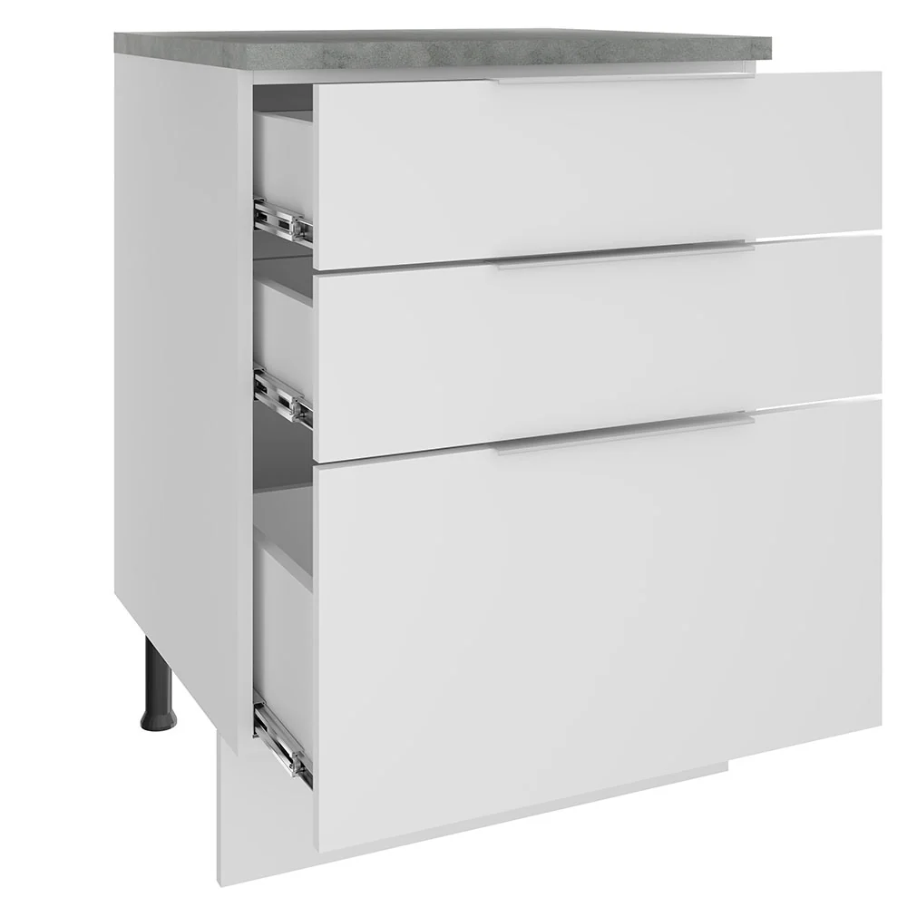 Balcão Madesa Stella 60 cm 3 Gavetas Branco - Image 3