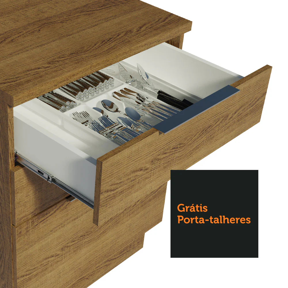 Balcão Madesa Stella 60 cm 3 Gavetas Rustic - Image 6