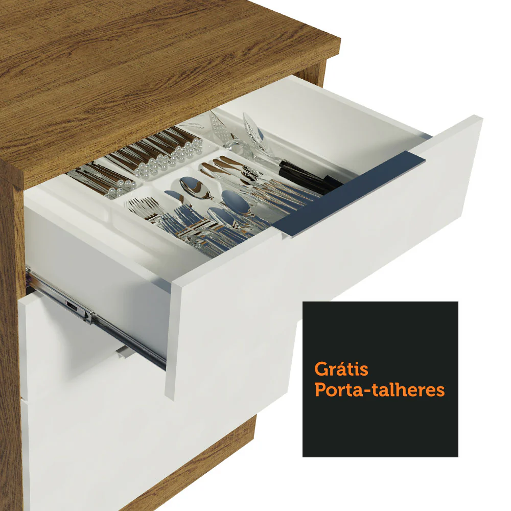 Balcão Madesa Stella 60 cm 3 Gavetas Rustic/Branco - Image 6