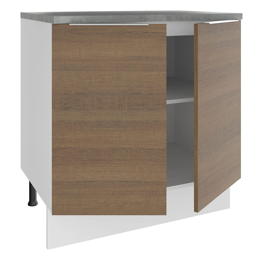 Balcão Madesa Stella 80 x 60 cm 2 Portas (Com Tampo) Branco/Rustic - Image 4
