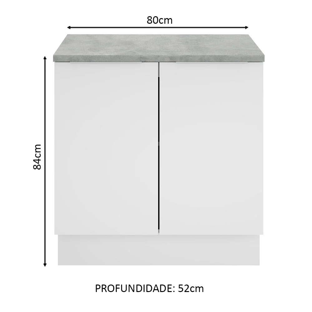 Balcão Madesa Stella 80 cm 2 Portas Branco - Image 2