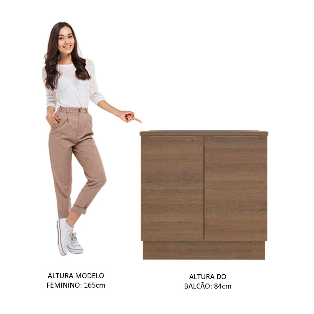 Balcão Madesa Stella 80 cm 2 Portas Rustic - Image 5