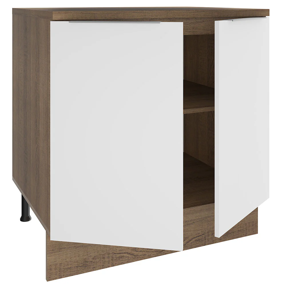 Balcão Madesa Stella 80 cm 2 Portas Rustic/Branco - Image 4