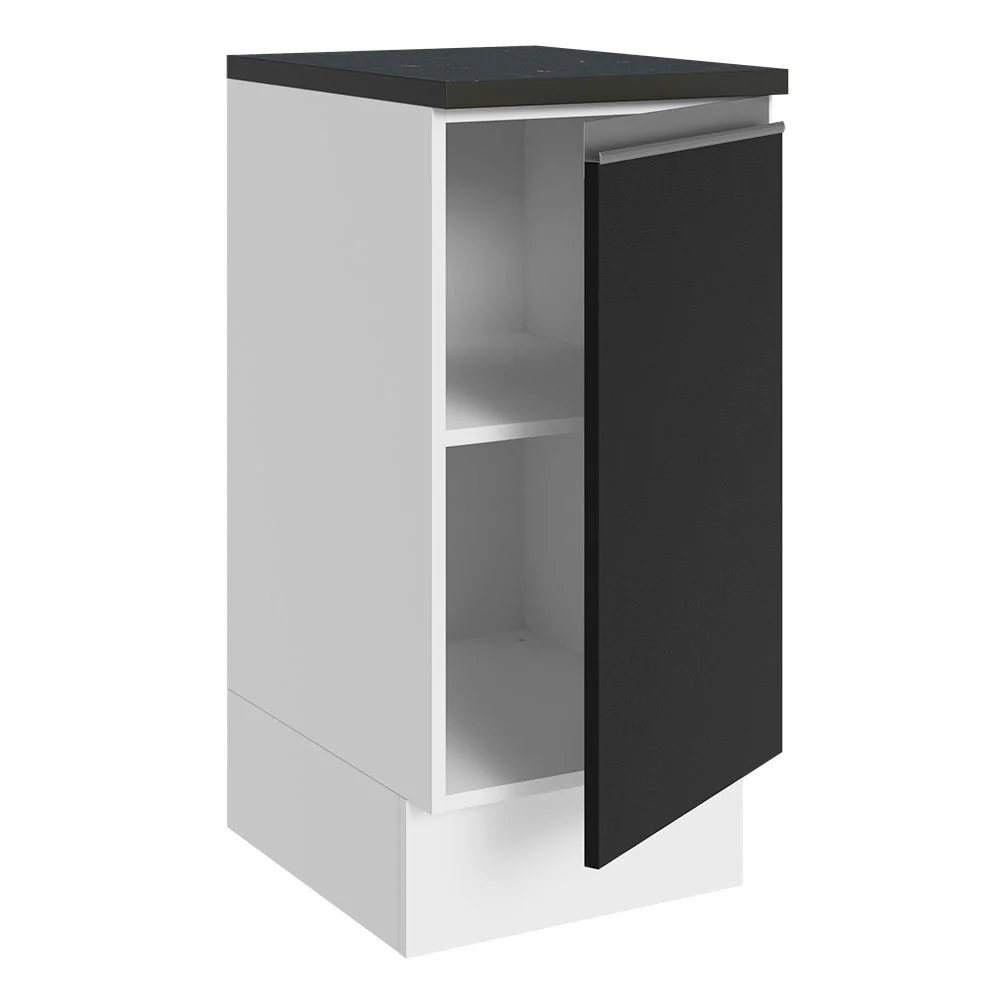 Balcão 100% MDF 35 cm 1 Porta Branco/Preto Acordes Madesa - Image 5