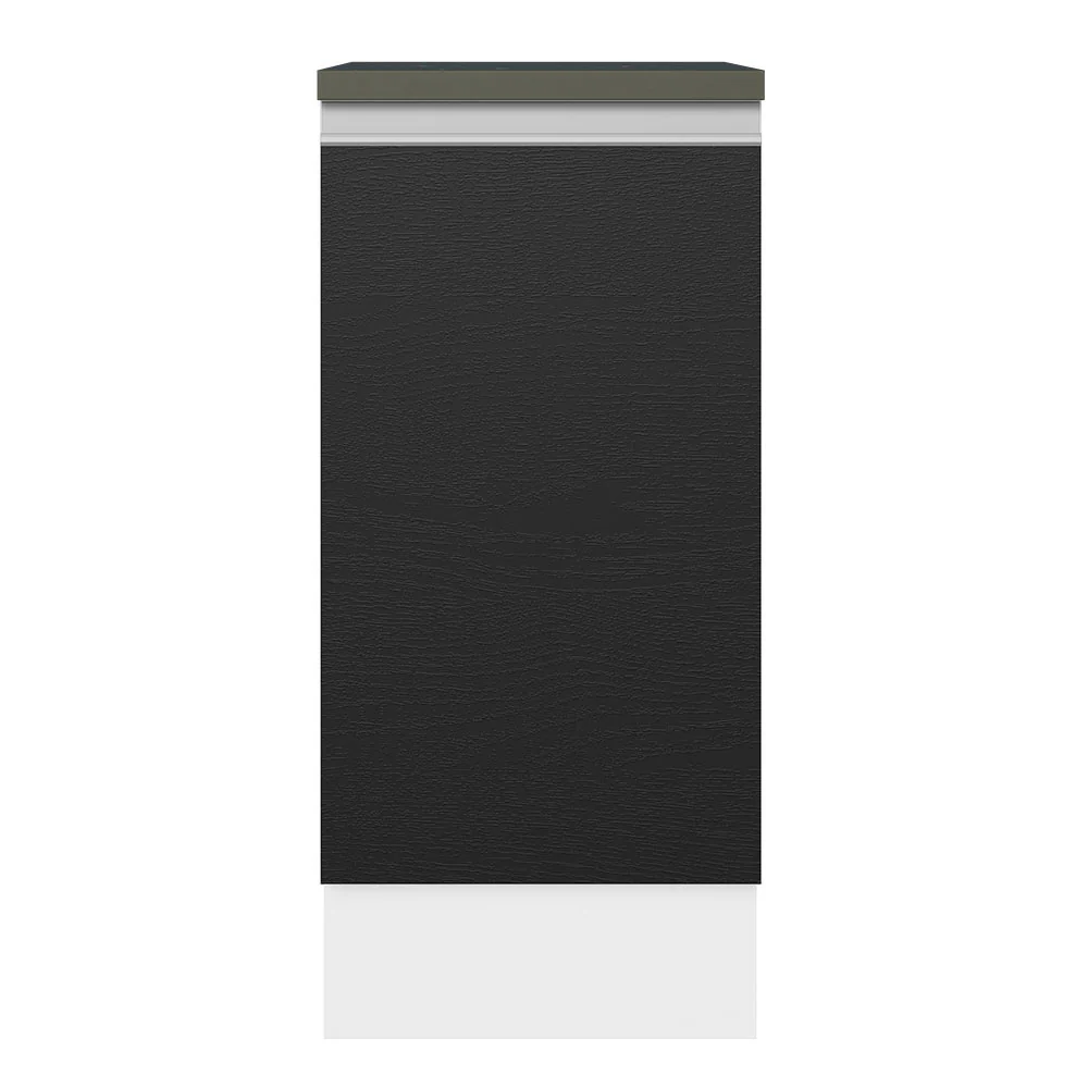 Balcão 100% MDF 35 cm 1 Porta Branco/Preto Acordes Madesa - Image 7