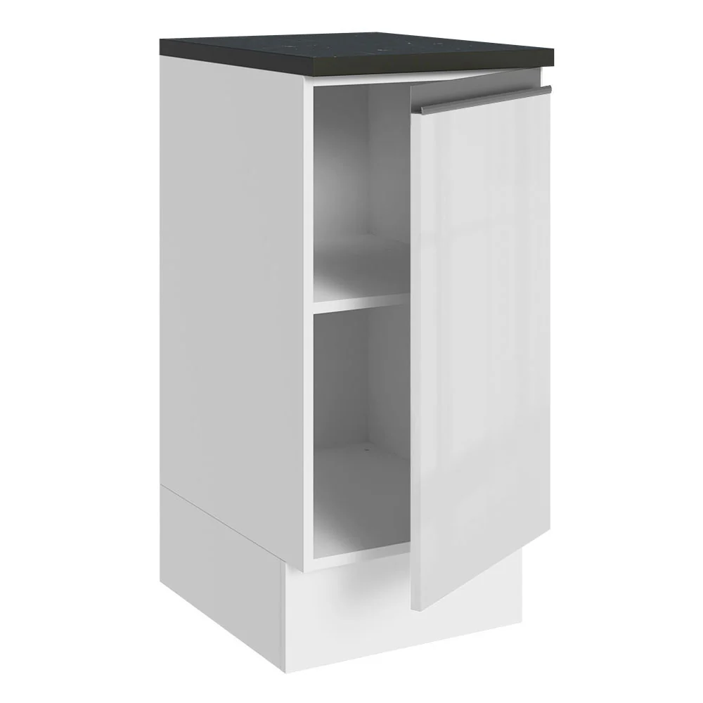 Balcão 100% MDF 35 cm 1 Porta Frente Branco Brilho Acordes Madesa - Image 4