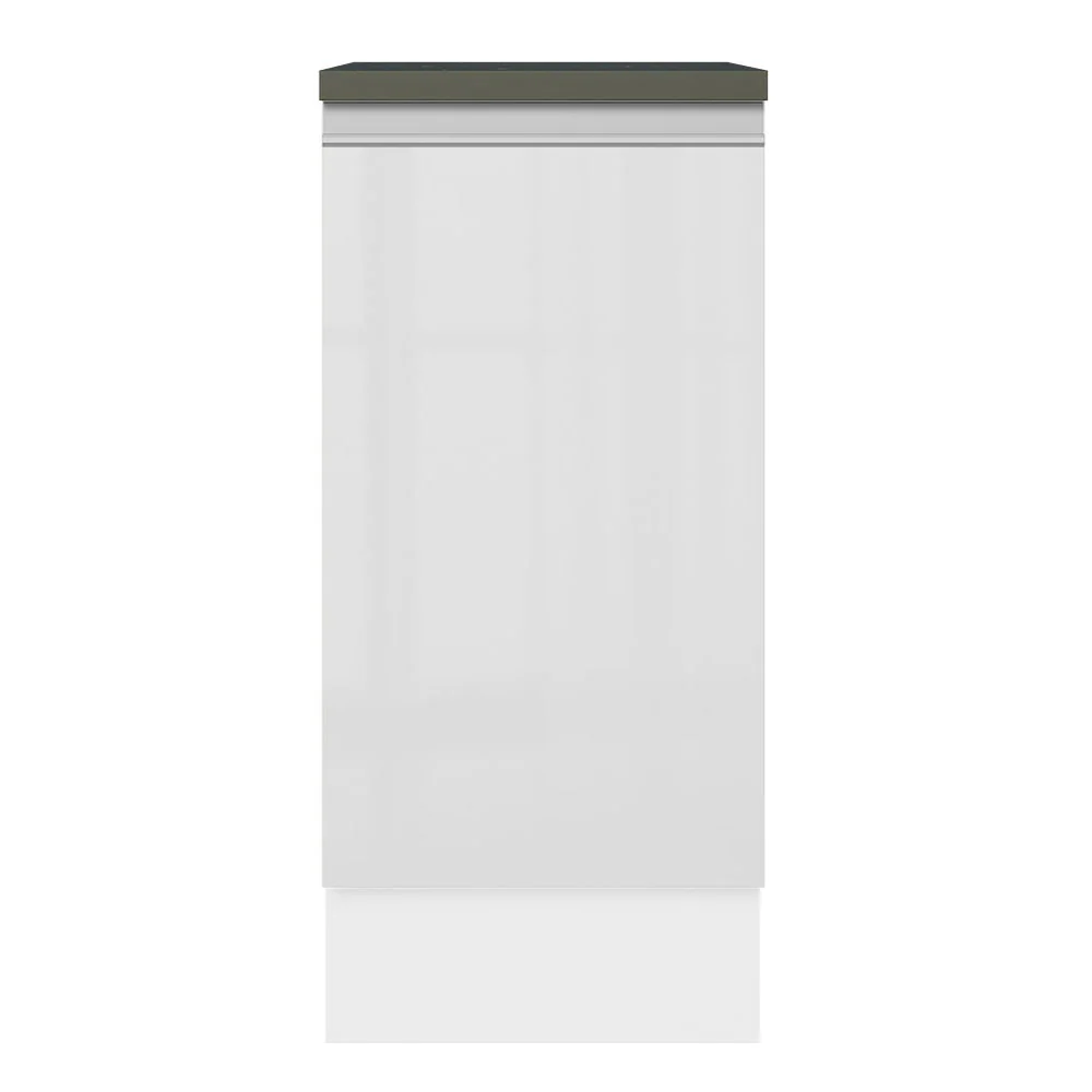 Balcão 100% MDF 35 cm 1 Porta Frente Branco Brilho Acordes Madesa - Image 6
