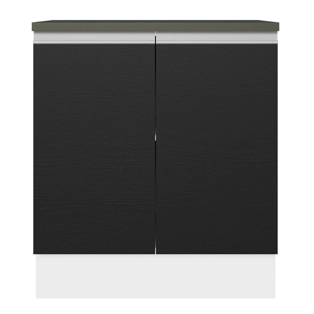 Balcão 100% MDF 70 cm 2 Portas Branco/Preto Acordes Madesa - Image 6