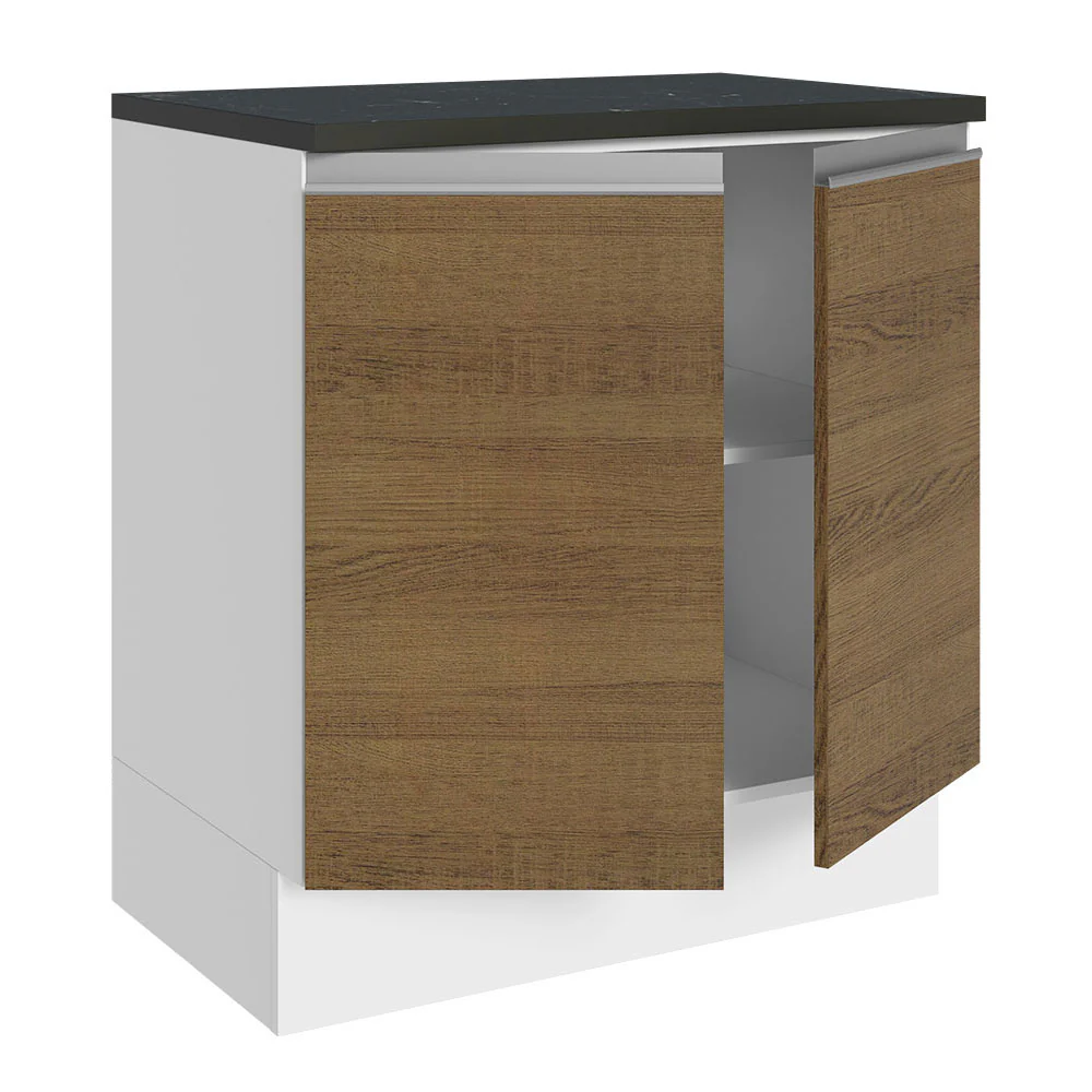 Balcão 100% MDF 70 cm 2 Portas Branco/Rustic Acordes Madesa - Image 5