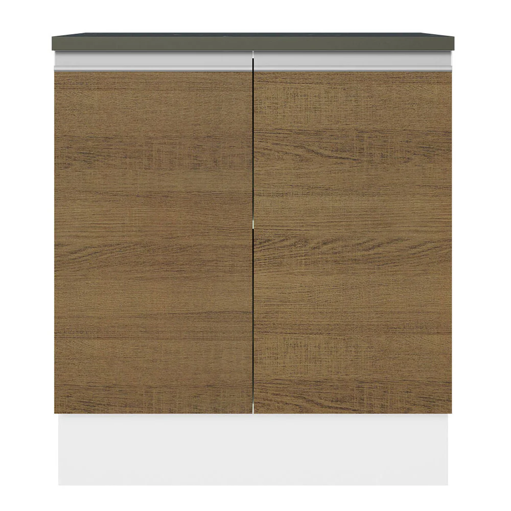 Balcão 100% MDF 70 cm 2 Portas Branco/Rustic Acordes Madesa - Image 6