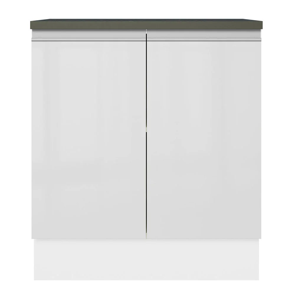 Balcão 100% MDF 70 cm 2 Portas Frentes Branco Brilho Acordes Madesa - Image 6