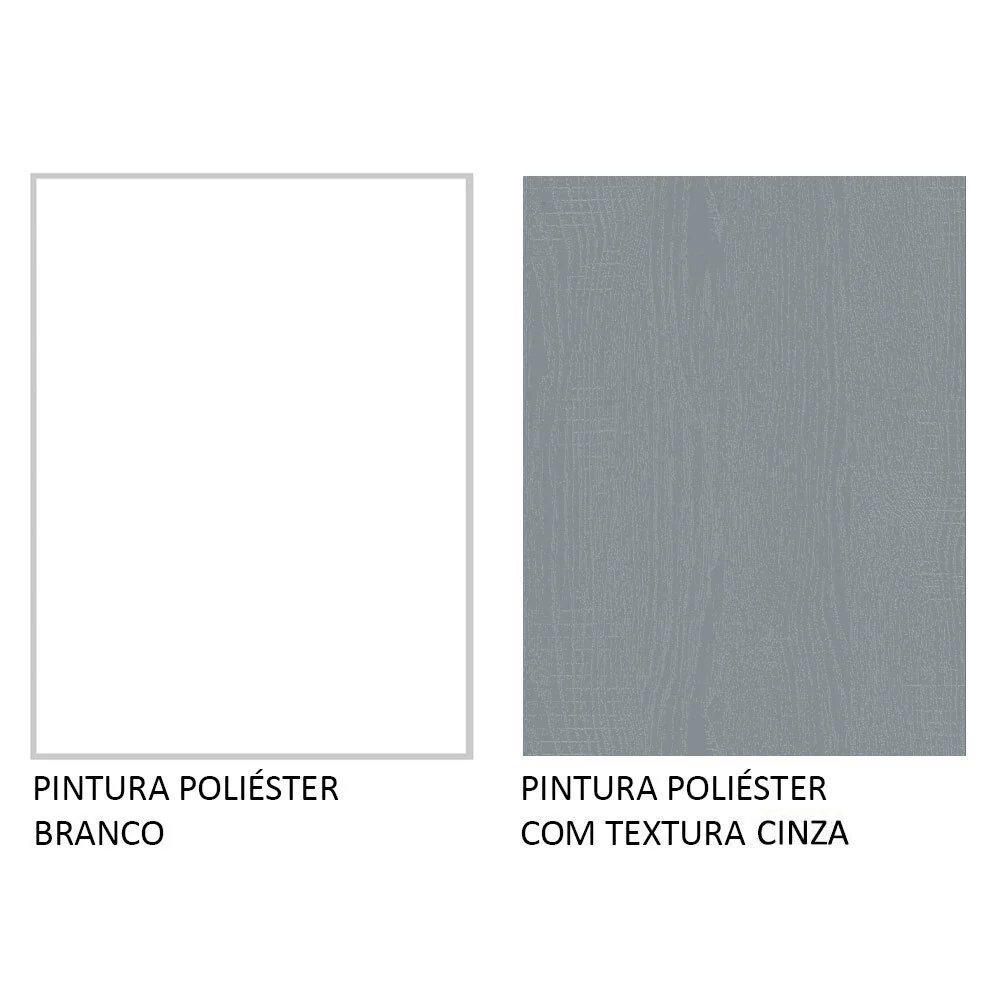 Balcão Multiuso 120cm 2 Portas 3 Gavetas Branco/Cinza Agata Madesa - Image 10