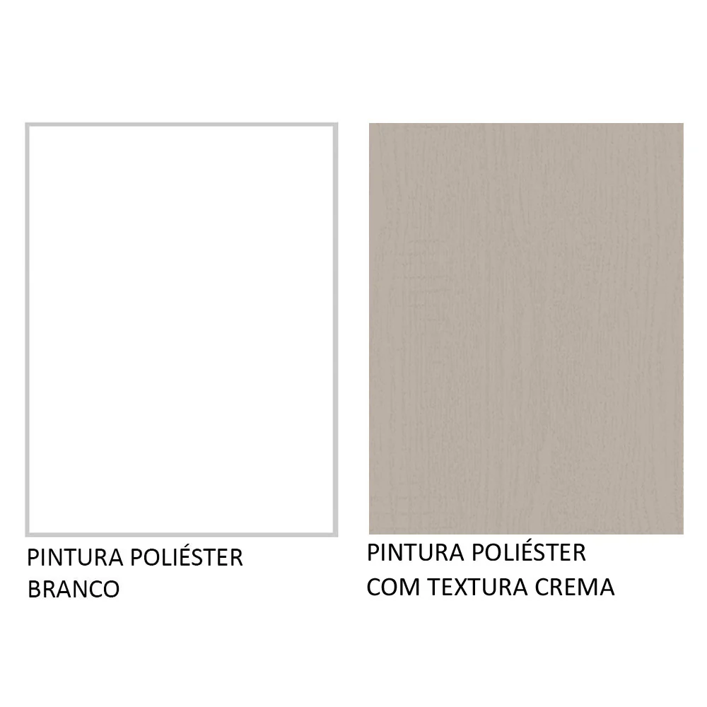 Balcão Multiuso 120cm 2 Portas 3 Gavetas Branco/Crema Agata Madesa - Image 10