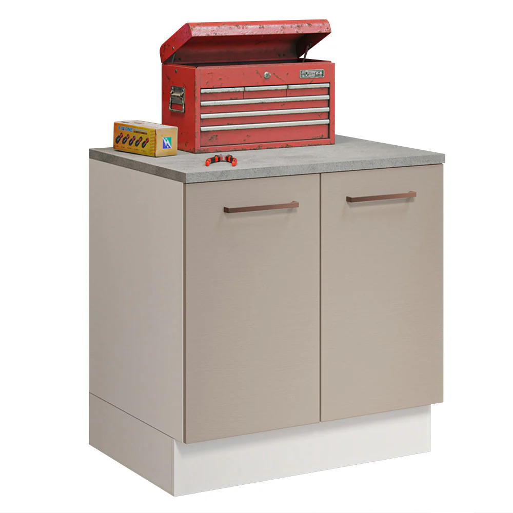 Balcão Multiuso 80cm 2 Portas Branco/Crema Agata Madesa - Image 2