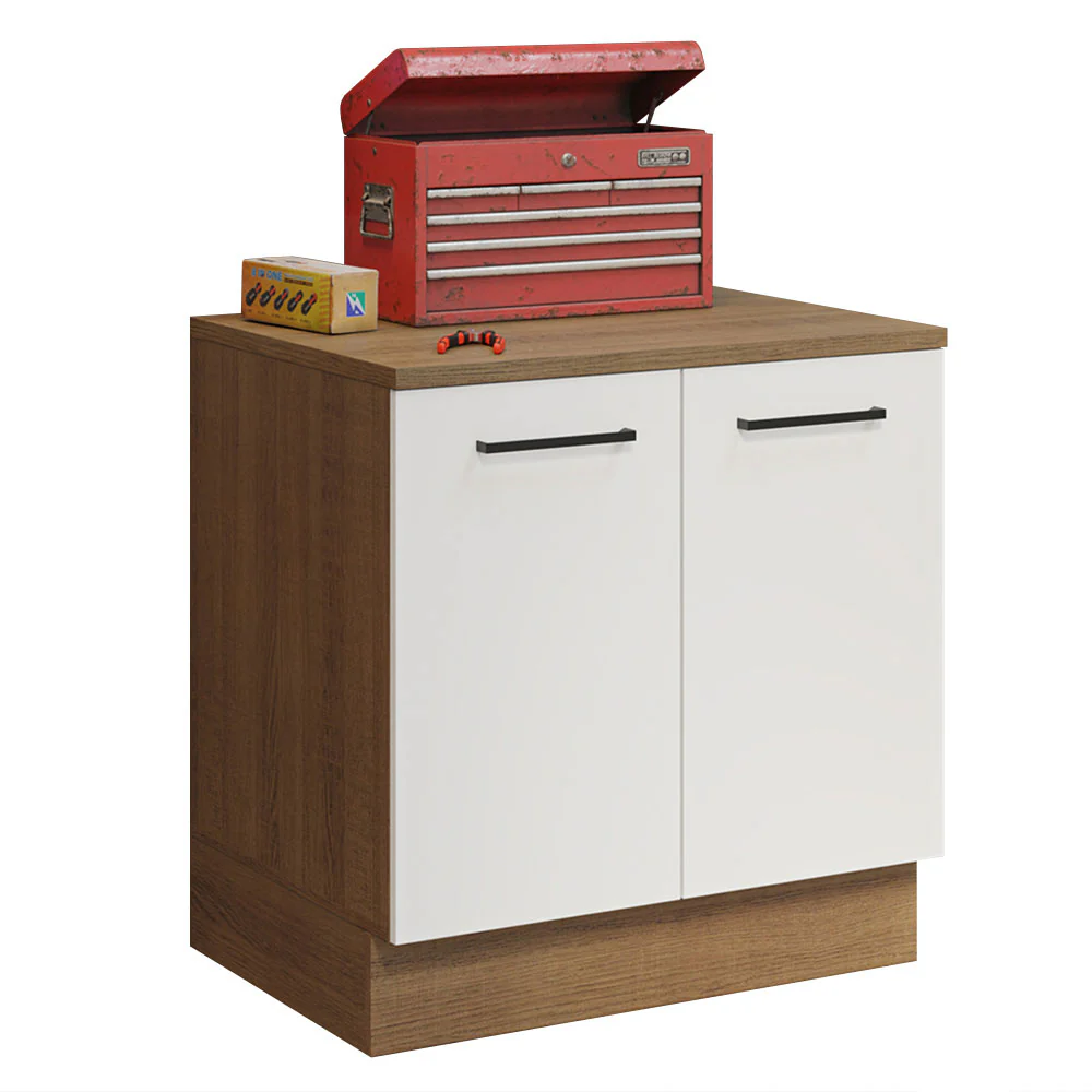 Balcão Multiuso 80cm 2 Portas Rustic/Branco Agata Madesa - Image 2