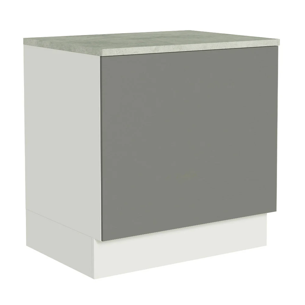 Balcão para Forno de Embutir 80 x 60 cm Com Tampo Branco/Cinza Agata Madesa - Image 3