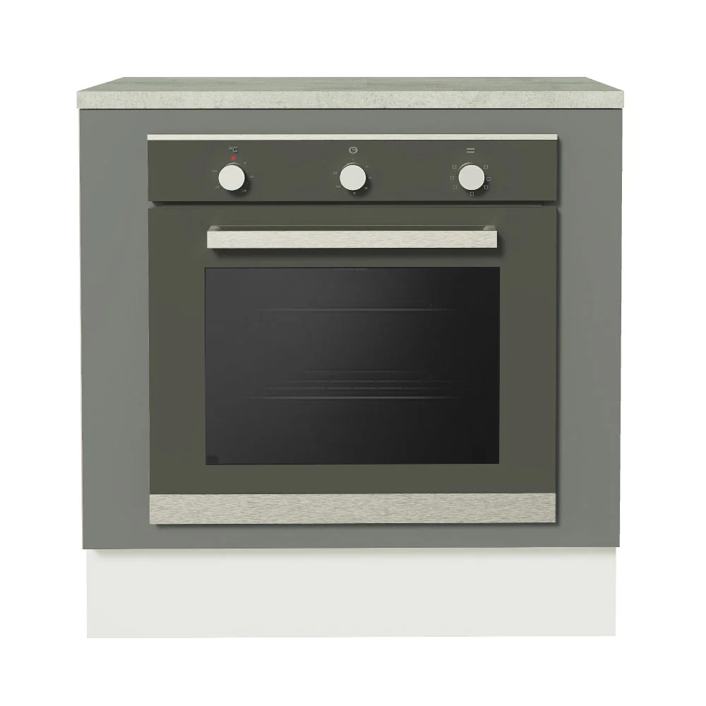 Balcão para Forno de Embutir 80 x 60 cm Com Tampo Branco/Cinza Agata Madesa - Image 6
