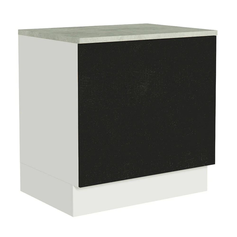 Balcão para Forno de Embutir 80 x 60 cm Com Tampo Branco/Preto Agata, Glamy Madesa - Image 3