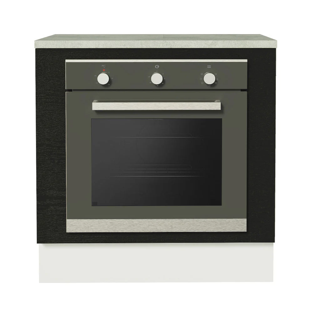 Balcão para Forno de Embutir 80 x 60 cm Com Tampo Branco/Preto Agata, Glamy Madesa - Image 6