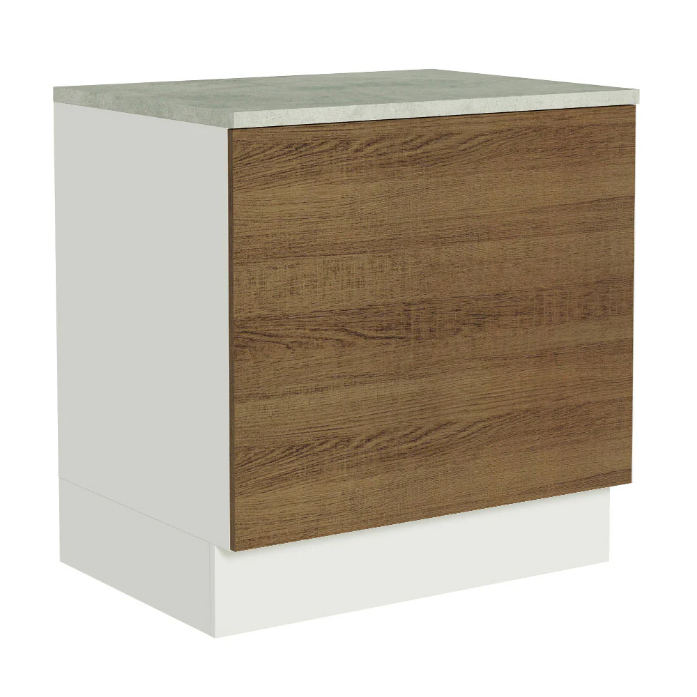 Balcão para Forno de Embutir 80 x 60 cm Com Tampo Branco/Rustic Glamy, Stella Madesa - Image 3