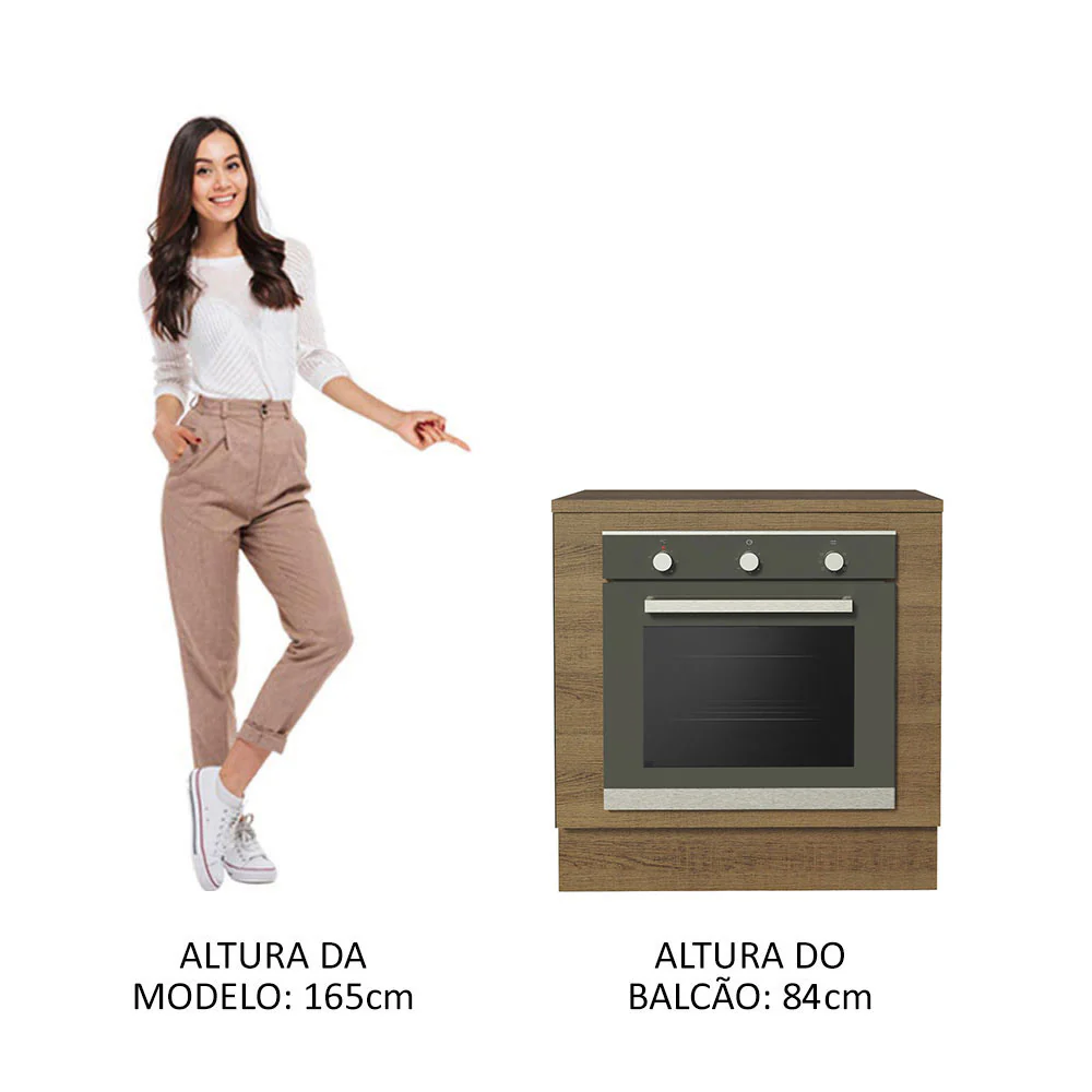 Balcão para Forno de Embutir 80 x 60 cm Com Tampo Rustic Glamy, Lux, Stella Madesa - Image 5