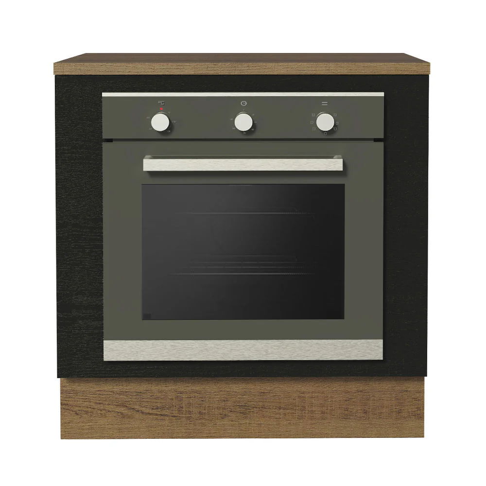 Balcão para Forno de Embutir 80 x 60 cm Com Tampo Rustic/Preto Agata, Glamy, Madesa - Image 6