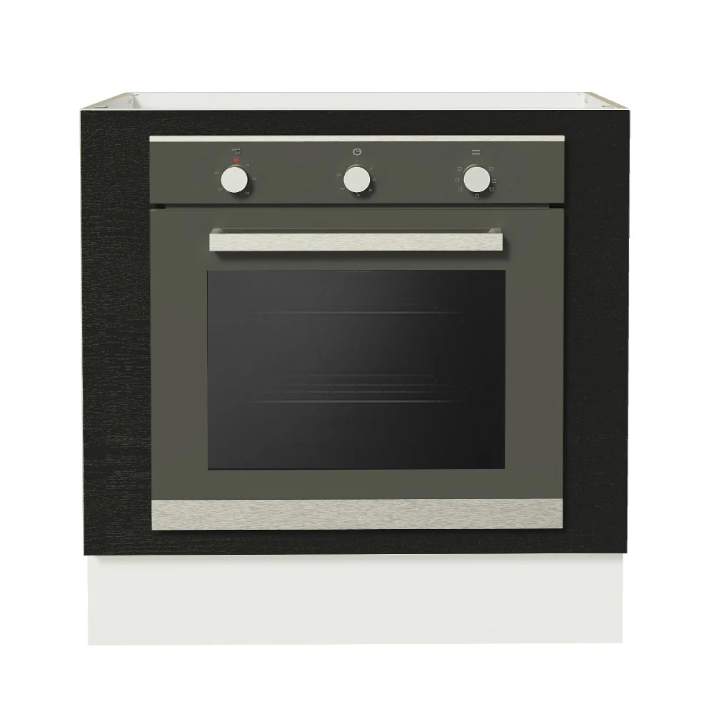 Balcão para Forno de Embutir 80 x 60 cm Sem Tampo Branco/Preto Agata, Glamy, Madesa - Image 6
