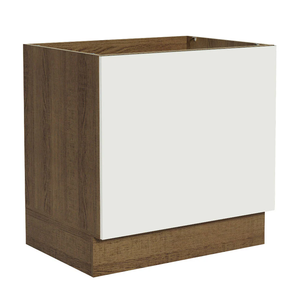 Balcão para Forno de Embutir 80 x 60 cm Sem Tampo Rustic/Branco Agata, Glamy, Lux, Stella Madesa - Image 3