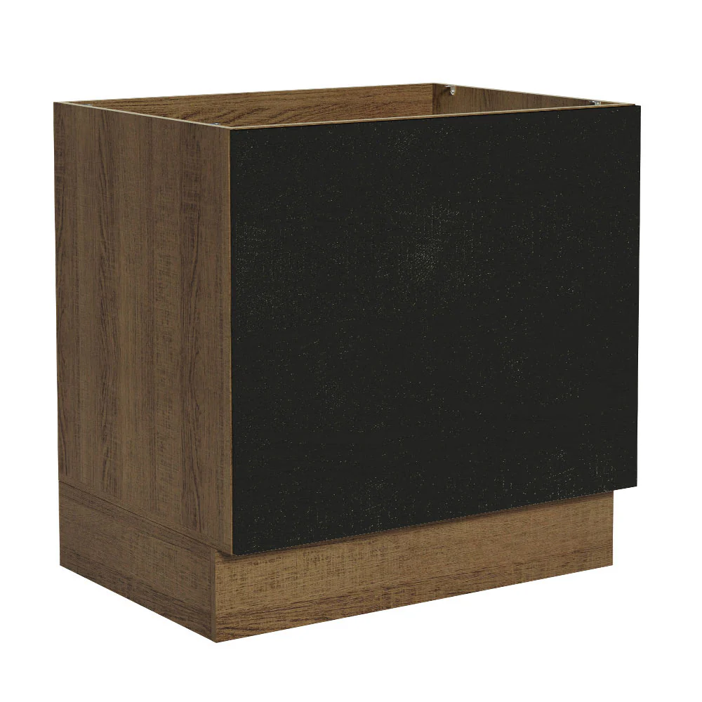 Balcão para Forno de Embutir 80 x 60 cm Sem Tampo Rustic/Preto Agata, Glamy, Madesa - Image 3