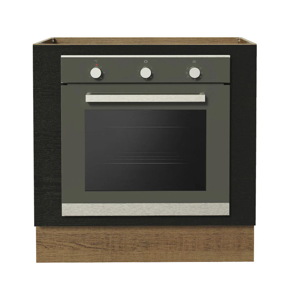 Balcão para Forno de Embutir 80 x 60 cm Sem Tampo Rustic/Preto Agata, Glamy, Madesa - Image 6