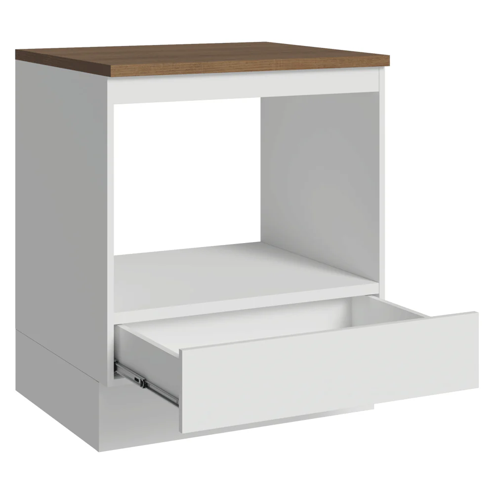 Balcão para Forno/Micro-ondas 70 x 60 cm 1 Gaveta Branco Tampo Rustic Madesa - Image 6