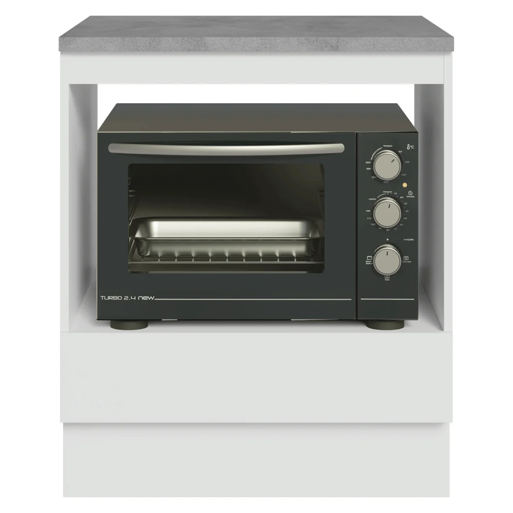 Balcão para Forno/Micro-ondas 70 cm 1 Gaveta Branco Madesa - Image 8