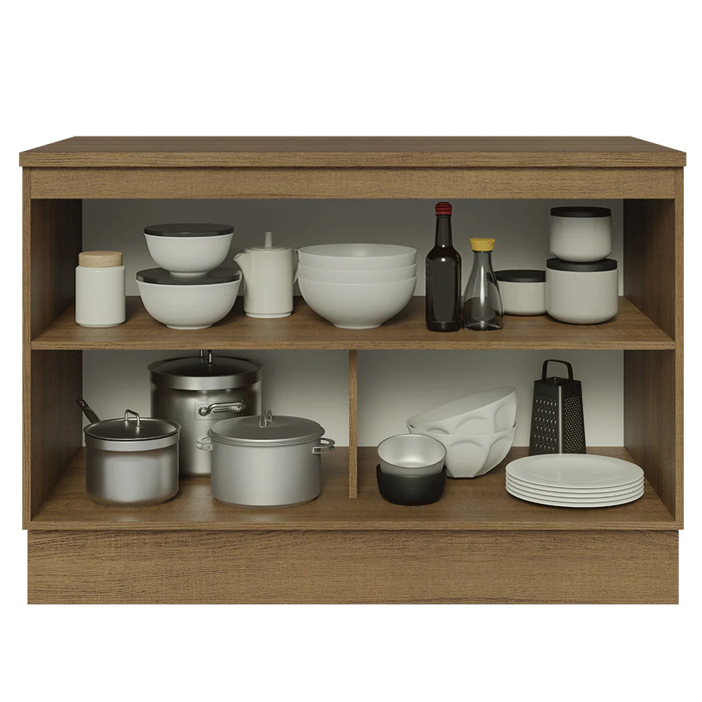 Balcão de Cozinha 120 x 60 cm 2 Portas (Com Tampo) Rustic/Cinza Lux Madesa - Image 4