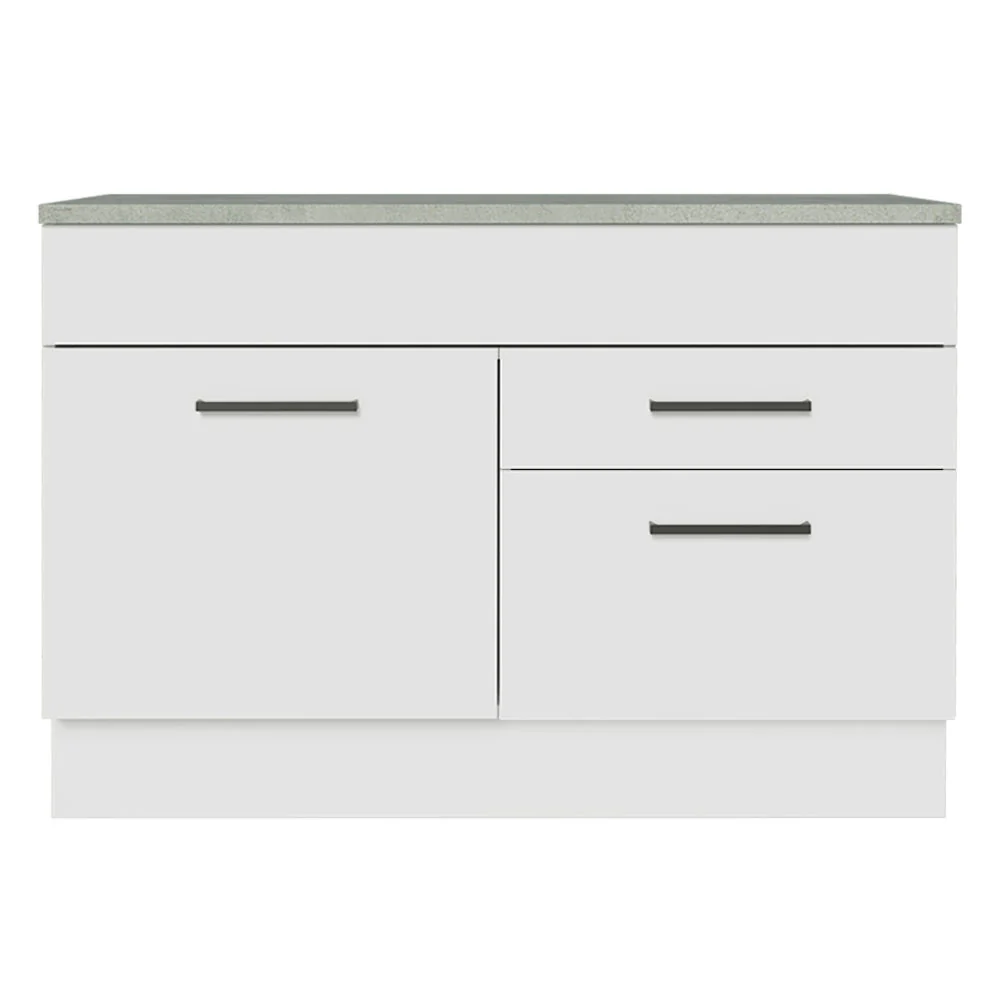 Balcão Cozinha 1 Porta e 2 Gavetas (Com Tampo) Branco Agata Madesa - Image 3