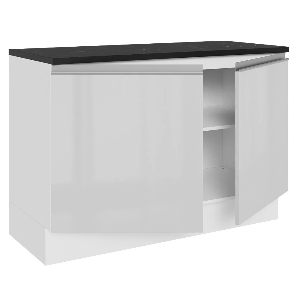 Balcão Cozinha 100% MDF 120 cm 2 Portas Branco Acordes Madesa - Image 4