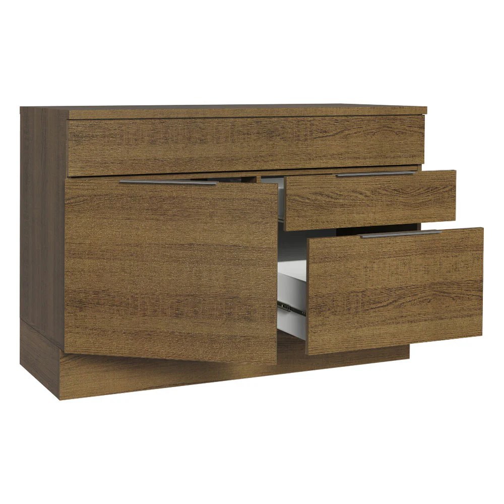 Balcão Cozinha 120 x 60 cm 1 Portas e 2 Gavetas (Com Tampo) Rustic Stella Madesa - Image 4
