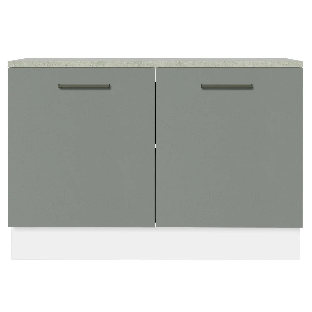 Balcão Cozinha 2 Portas (Com Tampo) Branco/Cinza Agata Madesa - Image 3